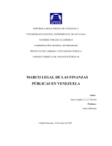 TEMA 2 MARCO LEGAL DE LAS FINANZAS PÚBLICAS EN VNZLA