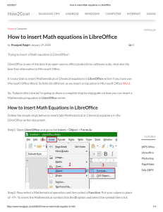 LibreOffice - How to insert Math equations