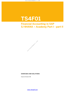 TS4F01 Financial Accounting in SAP S 4HA