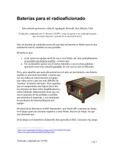 Elecciòn, instalacion y uso de Baterías para estaciones de Radioaficionados