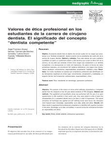 Valores de ética profesional en los estudiantes de la carrera de cirujano dentista
