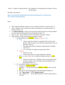 Week 1 (2 Feb)- Violence in Political History Notes