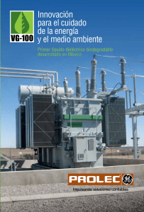 VG-100 especificaciones técnicas aceite vegetal