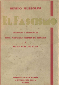 El fascismo Prólogo y epílogo de José Antonio Primo de Rivera by