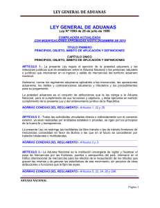 COM . LEY GENERAL DE ADUANAS
