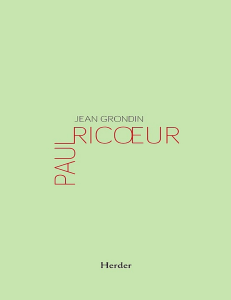 Grondin Jean - Paul Ricoeur