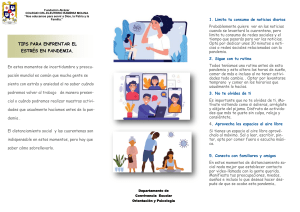 Afiche sobre tips de como enfrentar el estres en pandemia