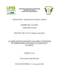 CLASIFICACION DE SUELDOS Y SALARIOS