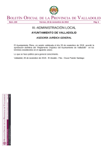 Reglamento Orgánico del Ayuntamiento de Valladolid 2019