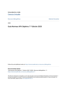 Guía Normas APA Séptima 7.ª Edición 2020