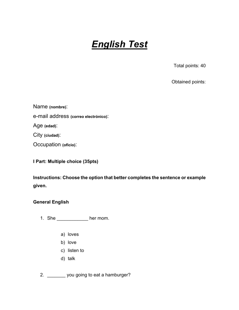 English Test