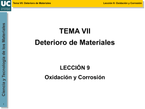 Deterioro de materiales - oxidacion y corrosion
