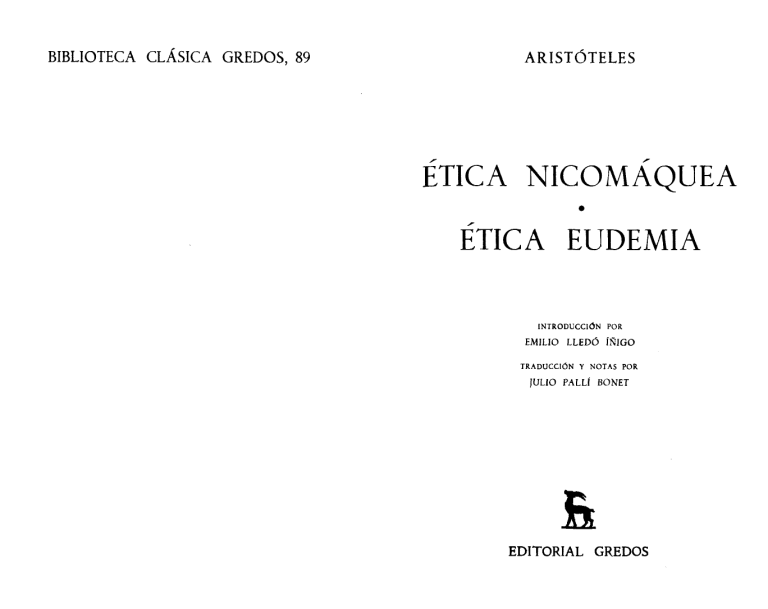 Aristoteles Etica-a-Nicomaco-Etica-Eudemia-Gredos