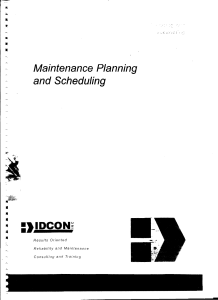 5.Maintenance Planning & Scheduling IDCON