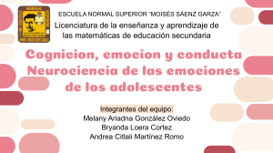 Cognicion, emocion y conducta Neurociencia de las emociones de los adolescentes
