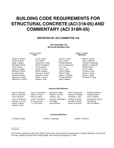 aci 318-05 building code requirements for structural concrete and commentary aci 318r-05