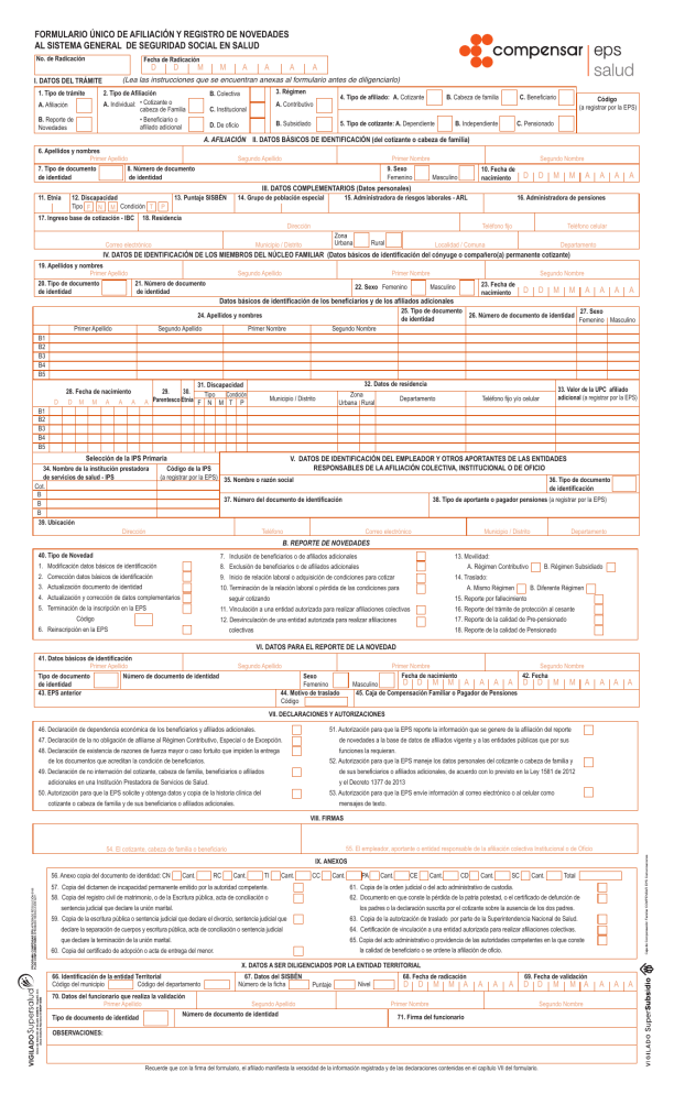 Formulario-unico-de-afiliacion EPS EMPLEADO