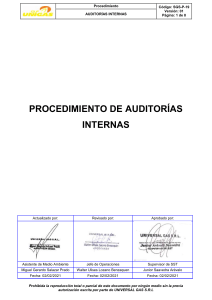 SGS-P-19 - Procedimiento de Auditorias Internas