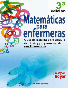 Matemáticas para Enfermeras, 3ra Edicion Mary Jo Boyer