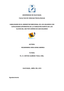 Habilidades Bienestar Emocional en Usuarios con Discapacidad