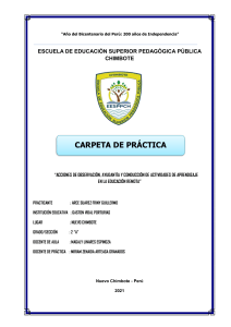 1. CARATULA DE CARPETA DE PRÁCTICA III -Educación Primaria COMPILADO ARCE