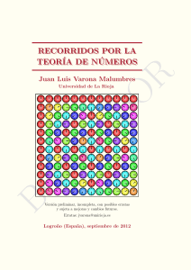 Recorridos por la Teoría de números - Juan Varona