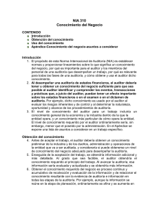 nia-310-conocimiento-del-negocio-contenido-introduccion-obtencion-del-conocimiento-uso-del-conocimiento-apendice-conocimiento-del-negocio-asuntos-a-considerar-introduccion-1-el-proposito-1