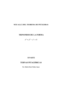 Más Allá del Teorema de Pitágoras: Ternas Pitagóricas