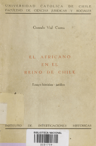 1957 El africano en el reino de Chile. Ensayo histórico-jurídico