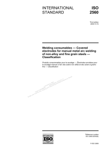 ISO 2560 2009 , Welding Consumable