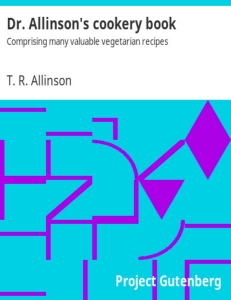 Dr. Allinson's Cookery-Book - Veggie Lifestyle -Allinson