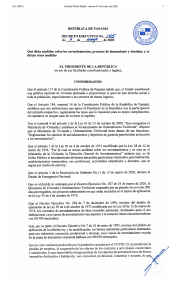 Decreto Ejecutivo 145. Dicta medidas sobre lanzamientos y desalojos