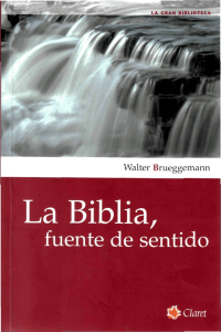 BRUEGGEMANN, W., La Biblia, fuente de sentido, 2007