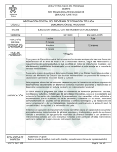 PROGRAMA DE FORMACION. MÚSICA