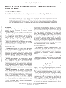 solubility of salicylic acid in water ethanol carbon tetrachloride ethyl acetate and xylene