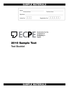 ECPE 2010 Sample Test Book