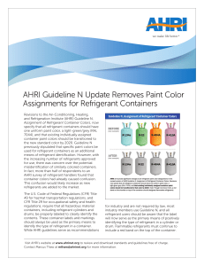Comunicado-AHRI - colores de identificación de refrigerantes.
