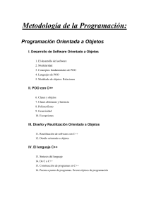 Metodología de la programación orientada a objetos con C++