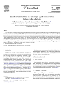 Search for antibacterial and antifungal agents from selected kumar2006