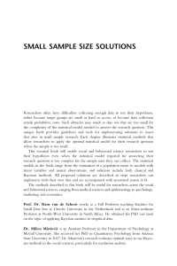 SMALL SAMPLE SIZE SOLUTIONS