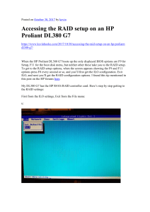 Accessing the RAID setup on an HP Proliant DL380 G7