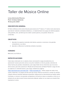 Propuesta taller de apreciación musical online