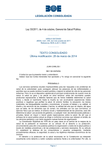 Ley  33-2011 General  de  Salud  PuUblica  (TC2014)