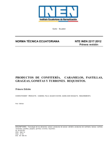 NTE INEN 2217: Requisitos de Confiter&iacute;a en Ecuador