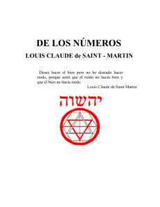 Louis-Claude de Saint Martin De los Números