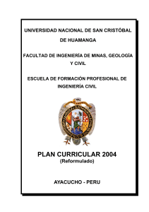 PLAN DE ESTUDIO INGENIERIA CIVIL UNSCH 2004