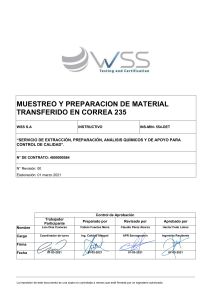 INS-MIN-554-DET Muestreo y Preparacion de material trasferido en Correa 235