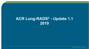 LungRADS 1-1 updates