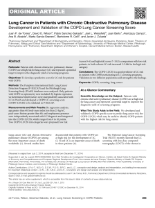 Cáncer de pulmón en px con EPOC. Desarrollo y validación de la puntuación de detección del cáncer de pulmón con EPOC. Navarra 2015