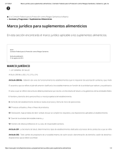 Marco jurídico para suplementos alimenticios   Comisión Federal para la Protección contra Riesgos Sanitarios   Gobierno   gob.mx